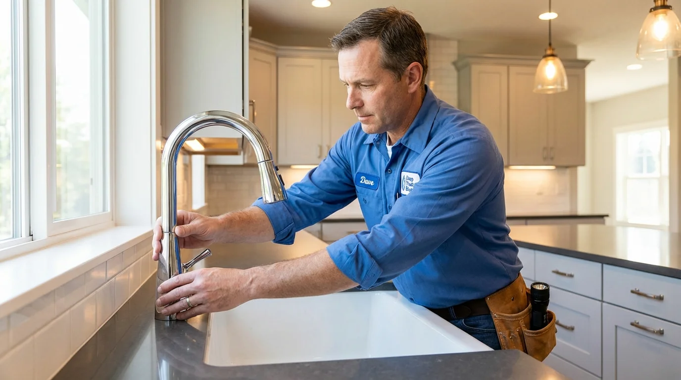 Kitchen faucet installation by Johns Plumbing LLC in Labadieville