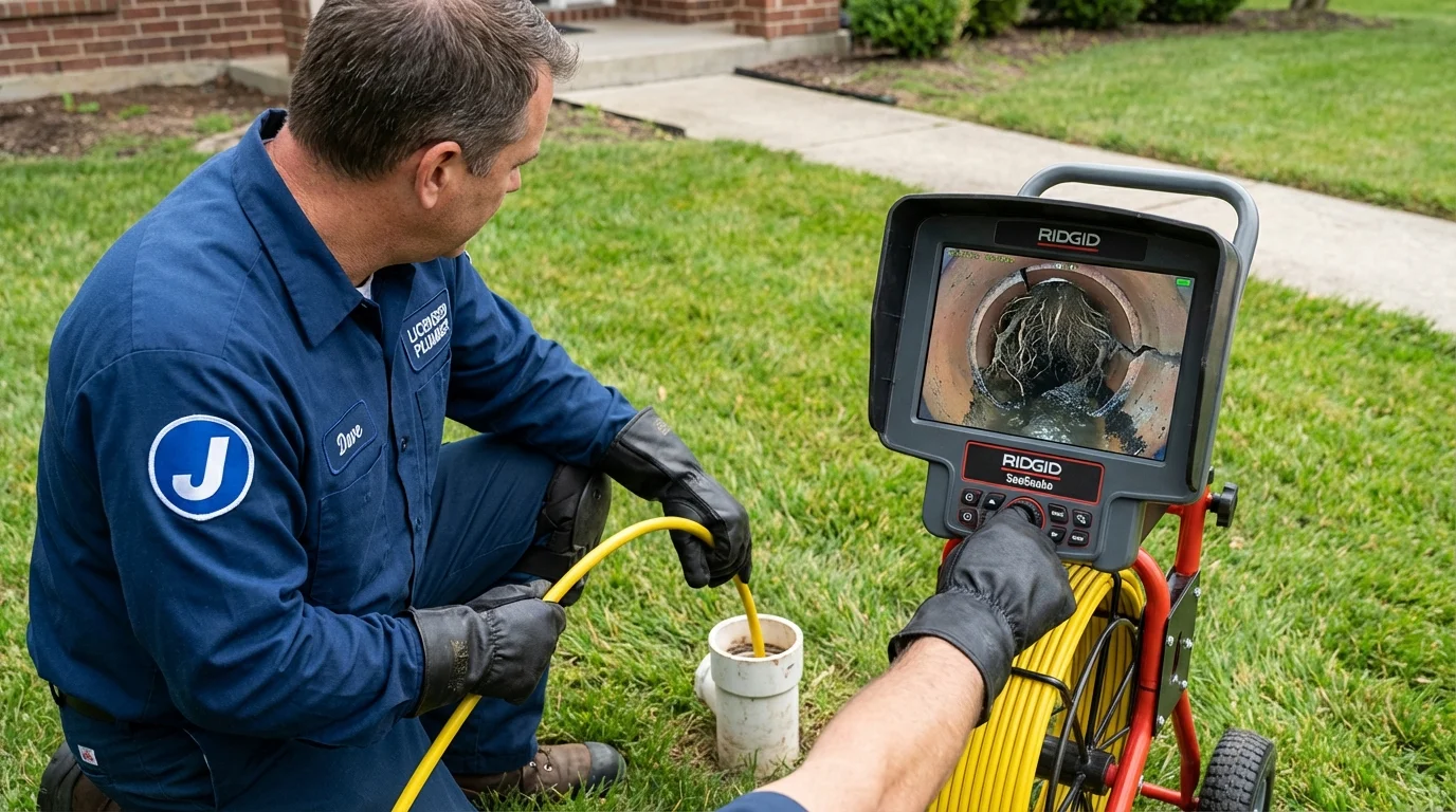 Sewer camera inspection being performed by Johns Plumbing LLC in Labadieville